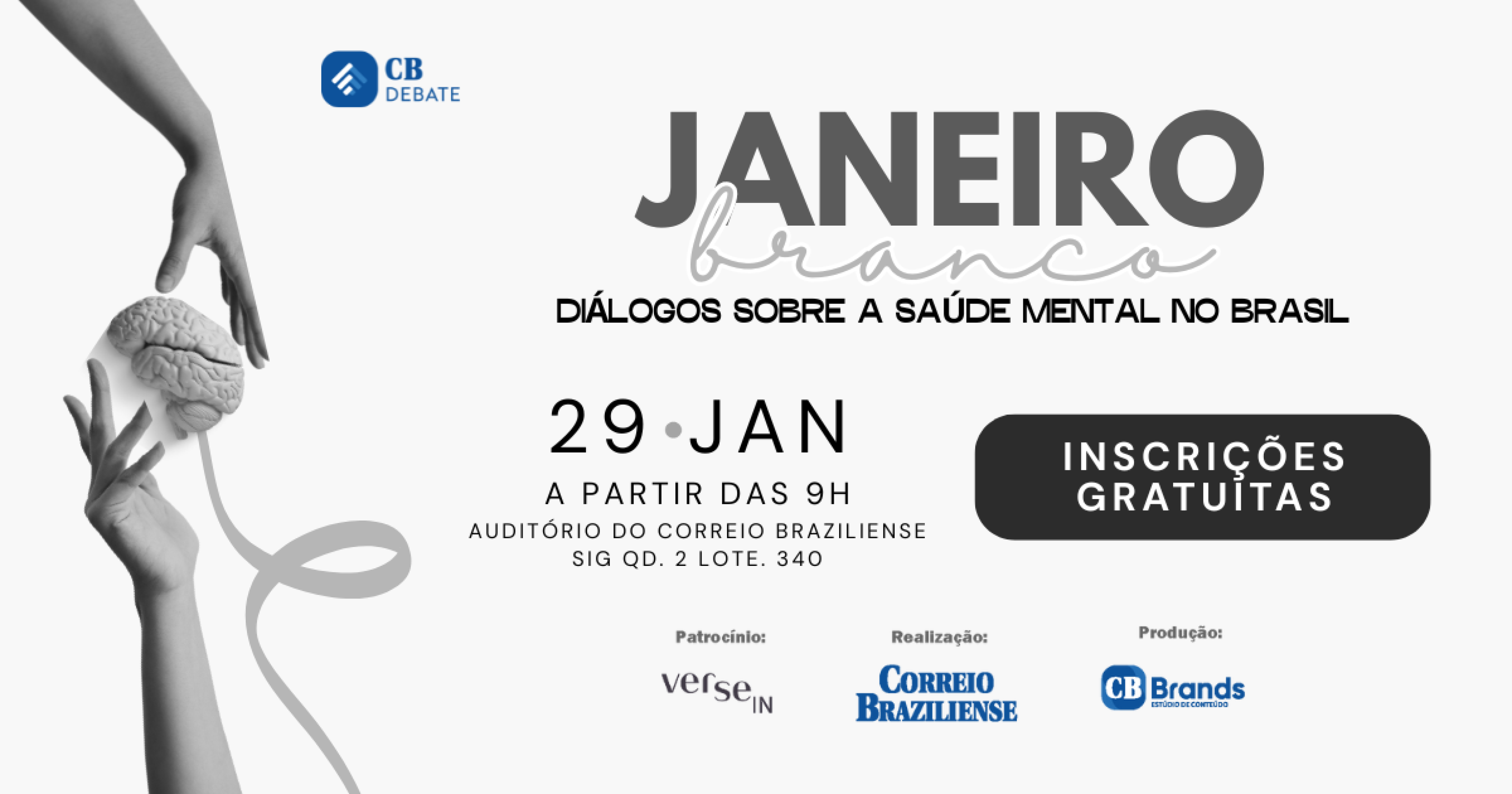 Capa Evento Janeiro Branco: diálogos sobre a saúde mental no Brasil -  (crédito: CB Brands)