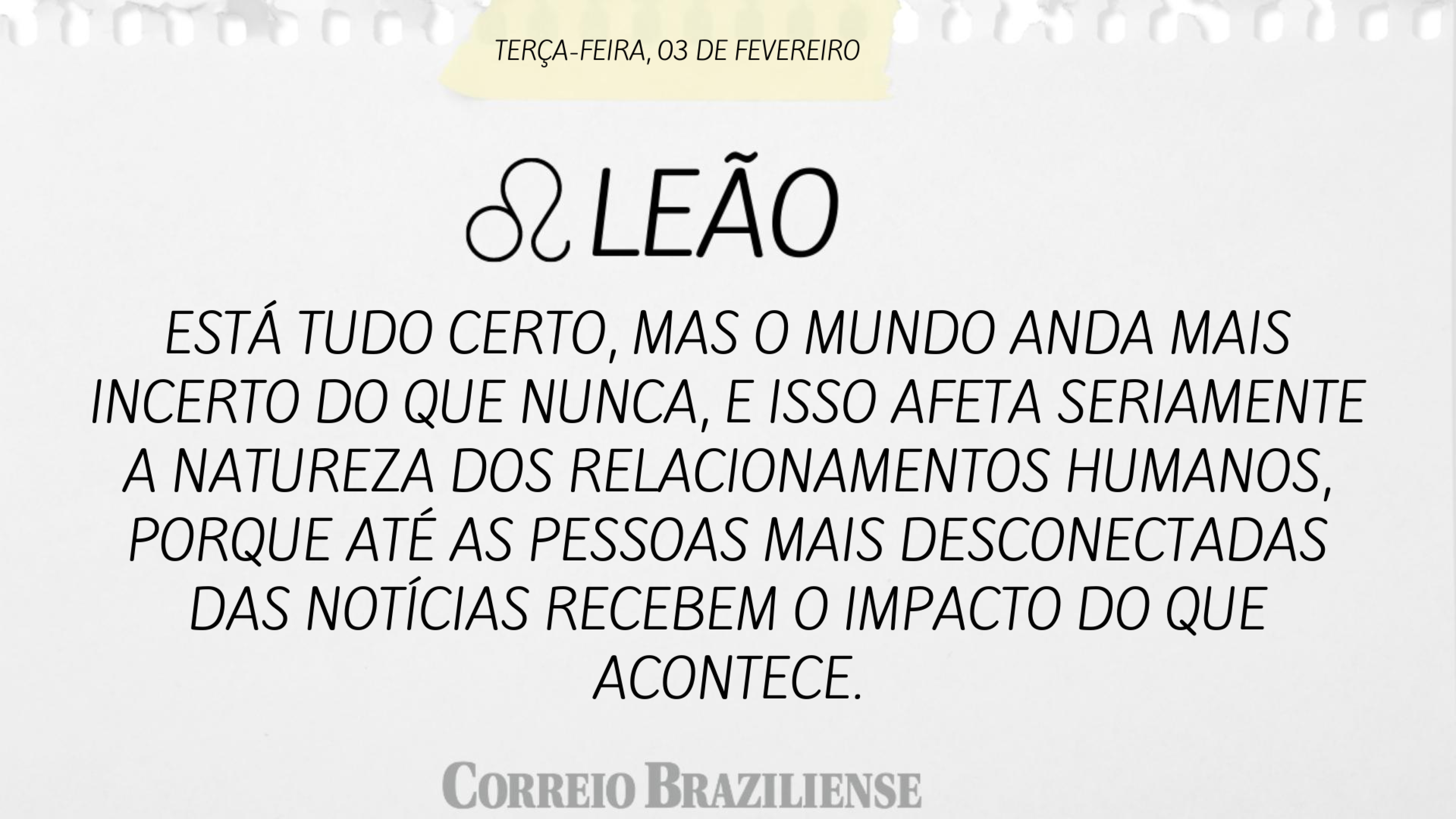 Hor&oacute;scopo desta ter&ccedil;a