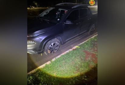 O veículo roubado foi encontrado na altura da 102 na contramão de uma via  -  (crédito: PMDF) -O veículo roubado foi encontrado na altura da 102 na contramão de uma via  -  (crédito: PMDF)