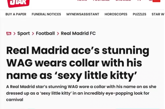 Manchete do Daily Star fala sobre homenagem de Virginia à Luma de Oliveira e Vini Jr. em ensaio fotográfico