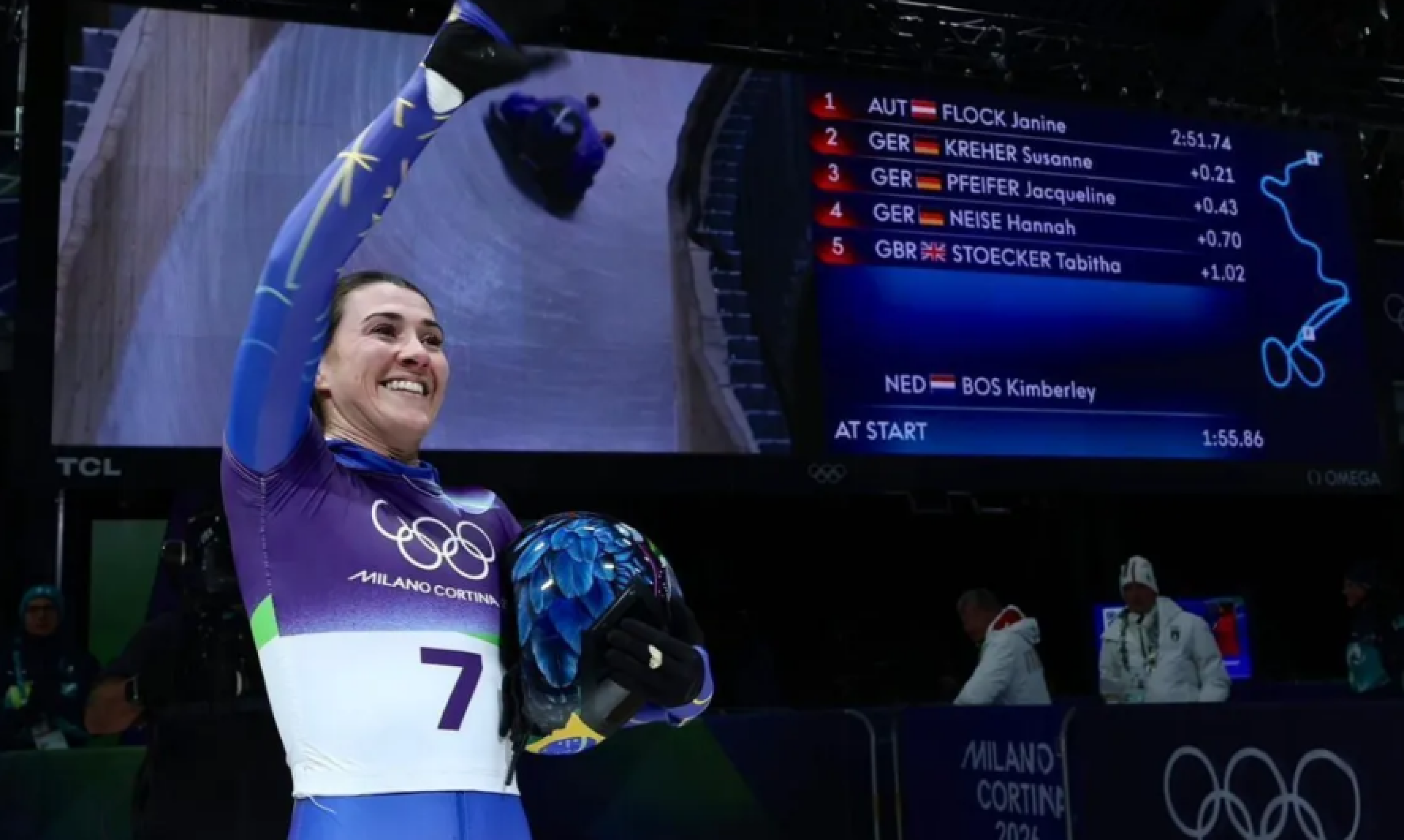 Nicole Silveira fica em 11º no skeleton e atualiza recorde brasileiro