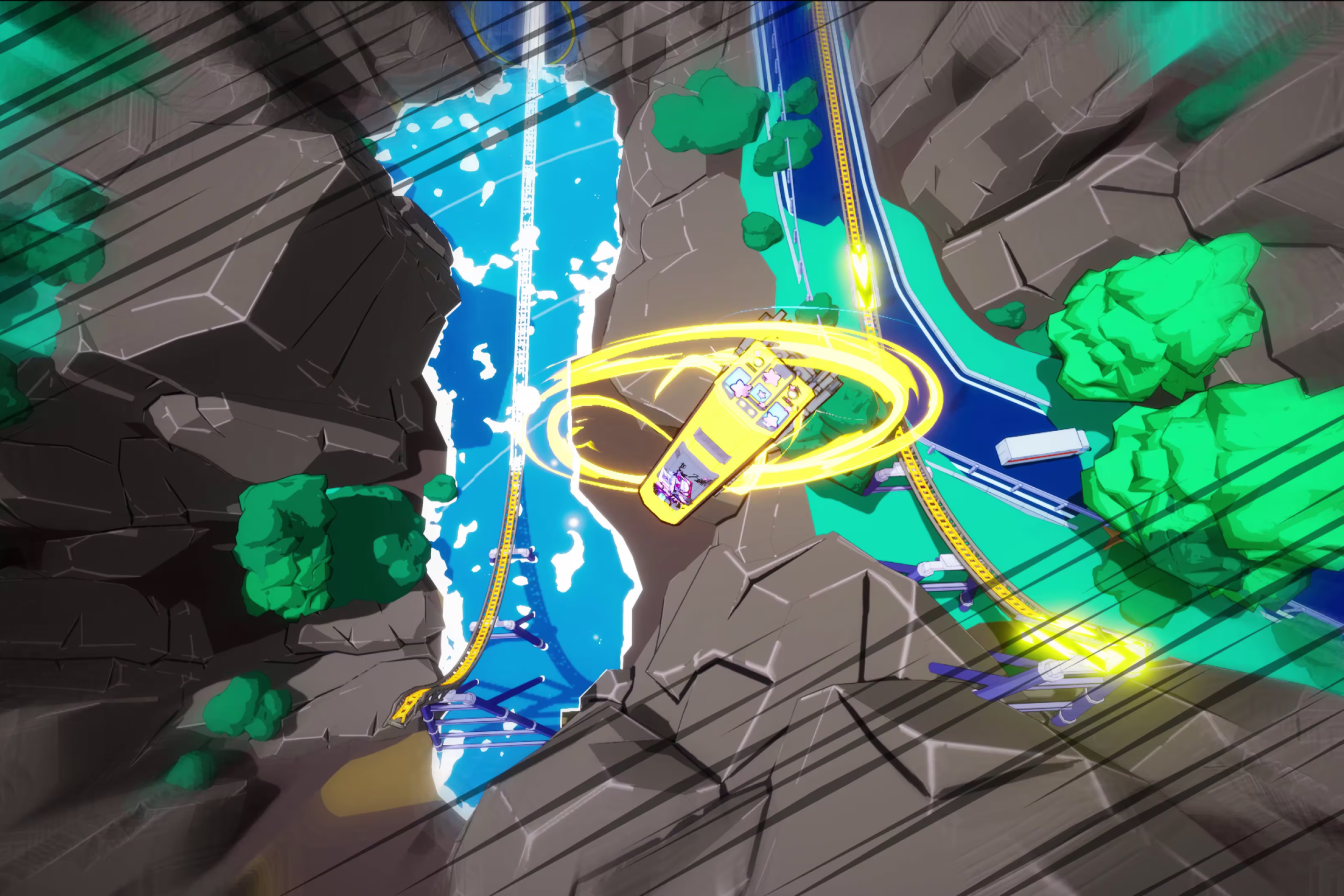 Denshattack! mistura Tony Hawk, um trem e muita maluquice para entregar uma experi&ecirc;ncia que requer muito estilo do jogador.