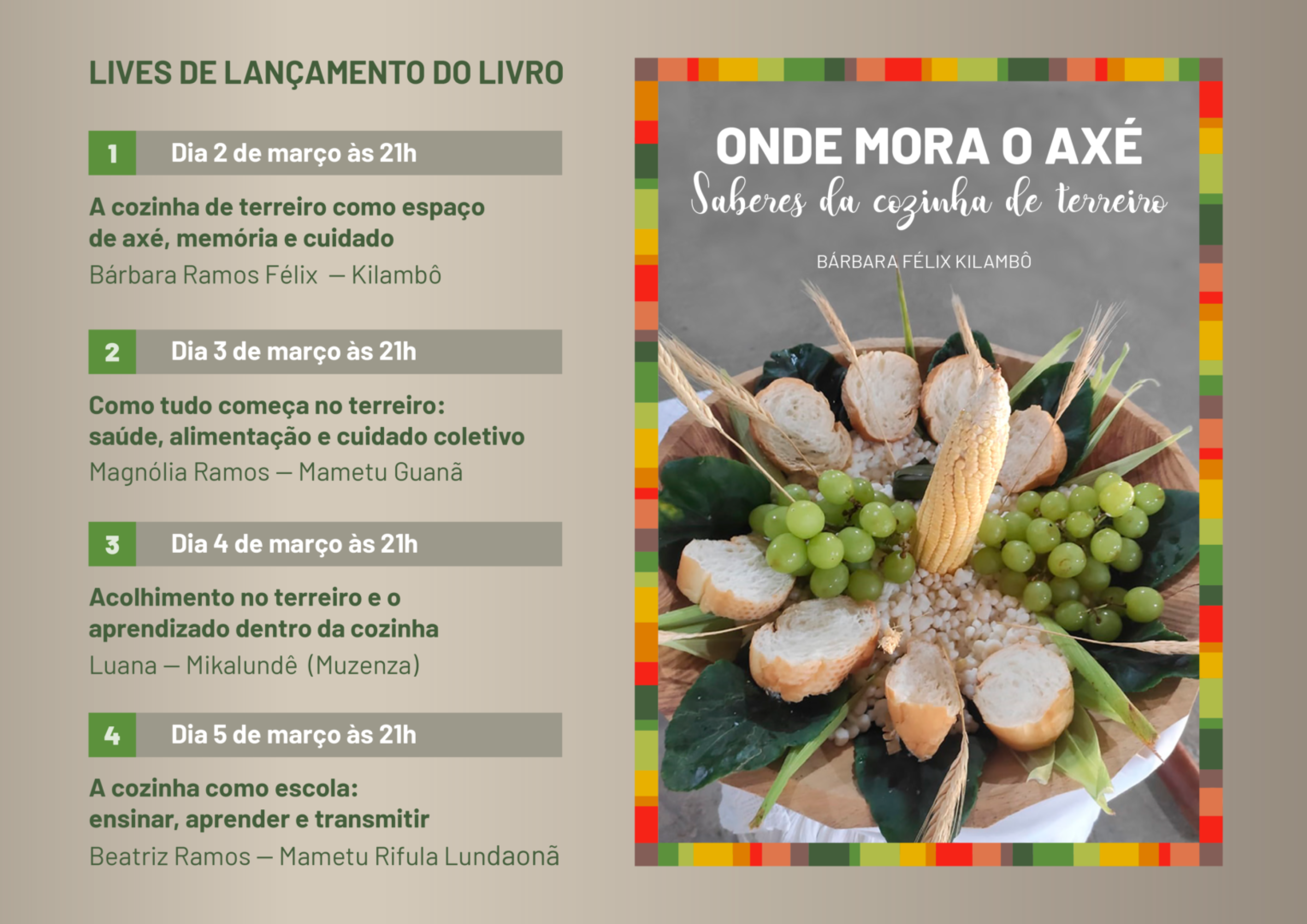 Livro sobre saberes da cozinha de terreiro inspira s&eacute;rie de lives sobre alimenta&ccedil;&atilde;o, espiritualidade e sa&uacute;de coletiva