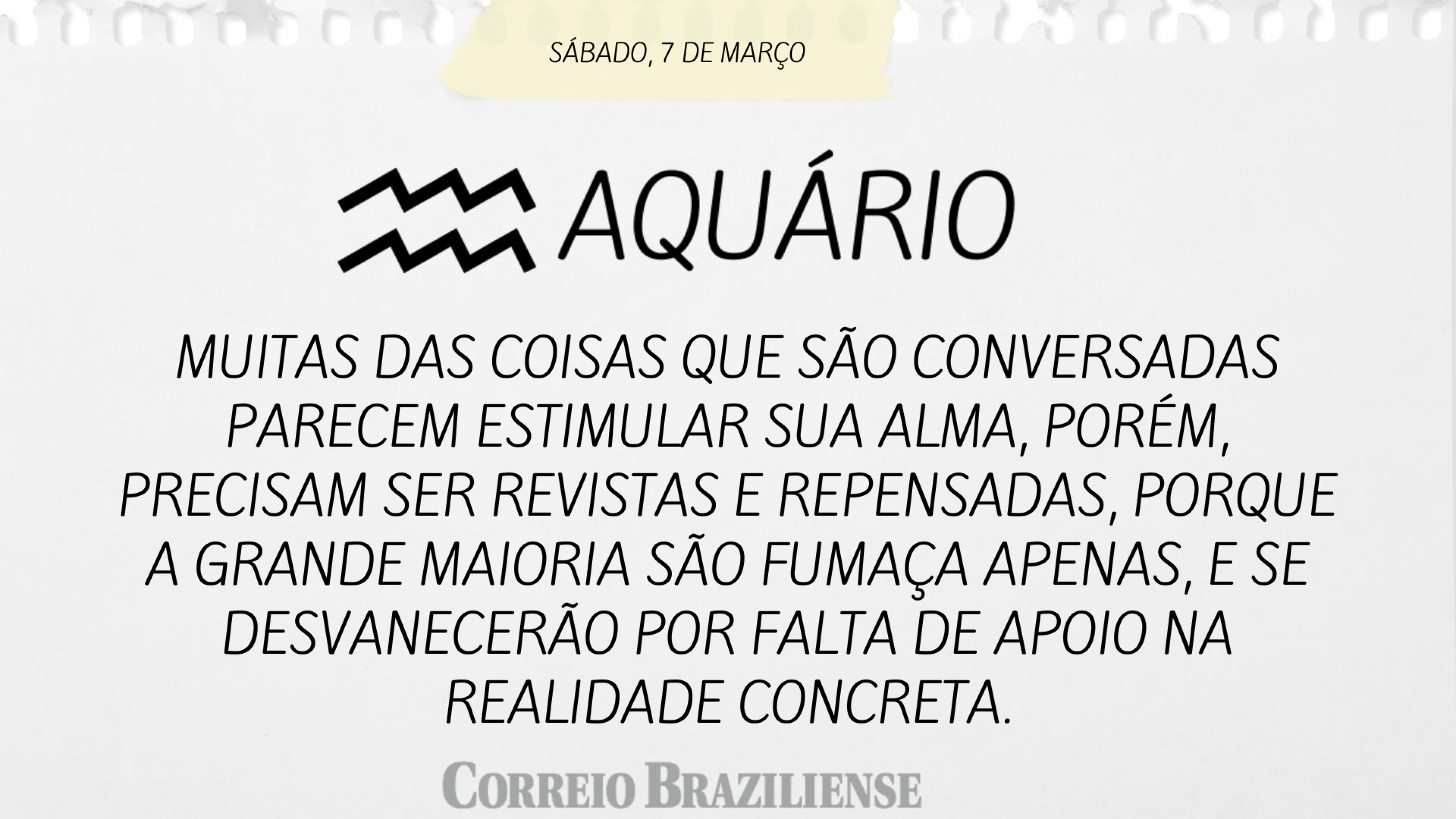 Hor&oacute;scopo | 7 de mar&ccedil;o