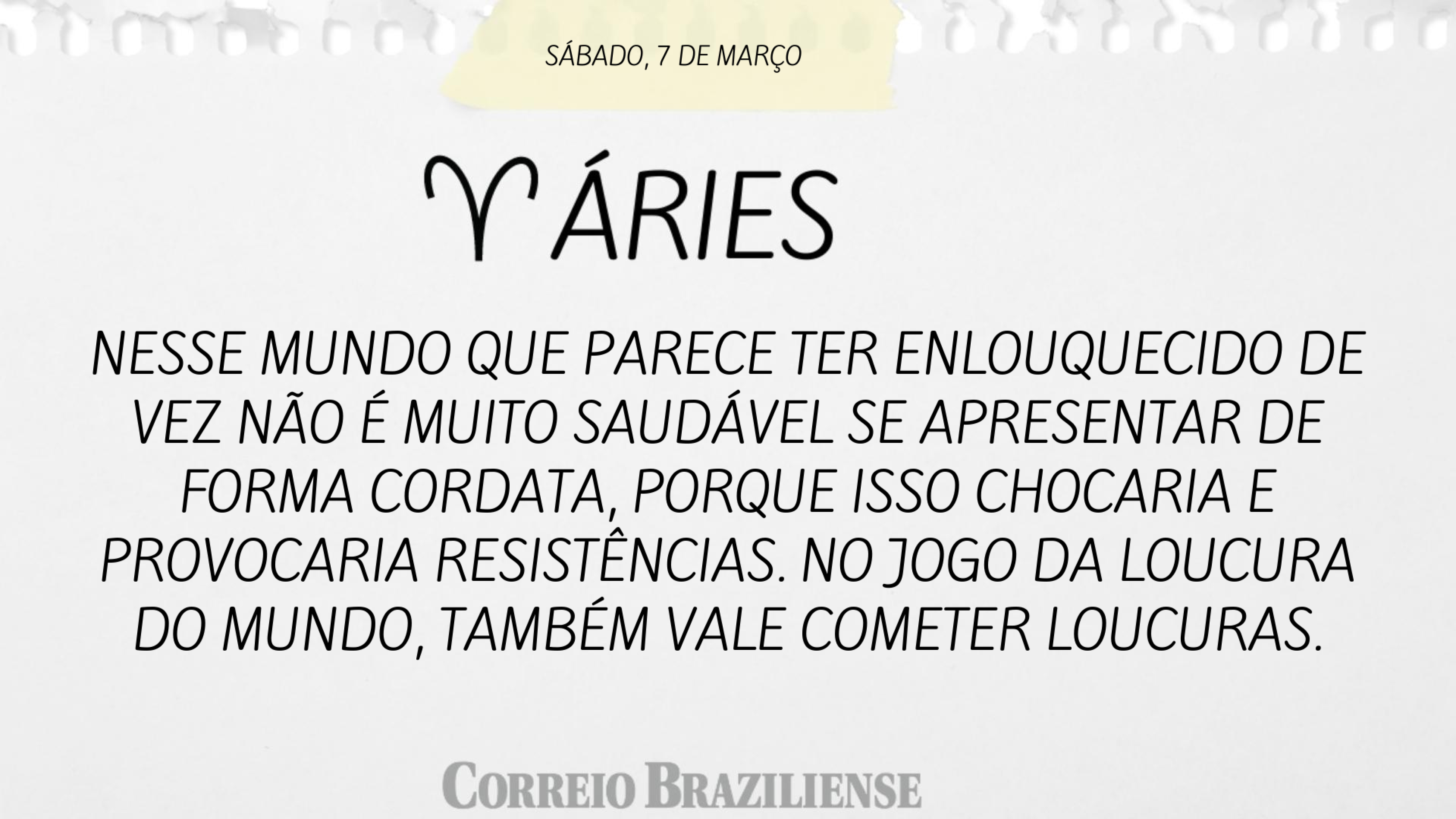 Hor&oacute;scopo | 7 de mar&ccedil;o