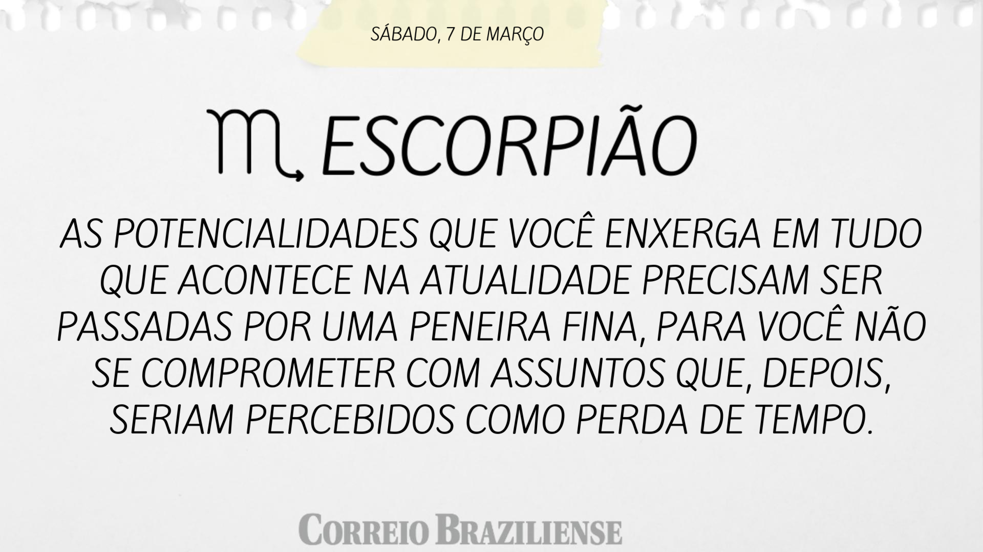 Hor&oacute;scopo | 7 de mar&ccedil;o