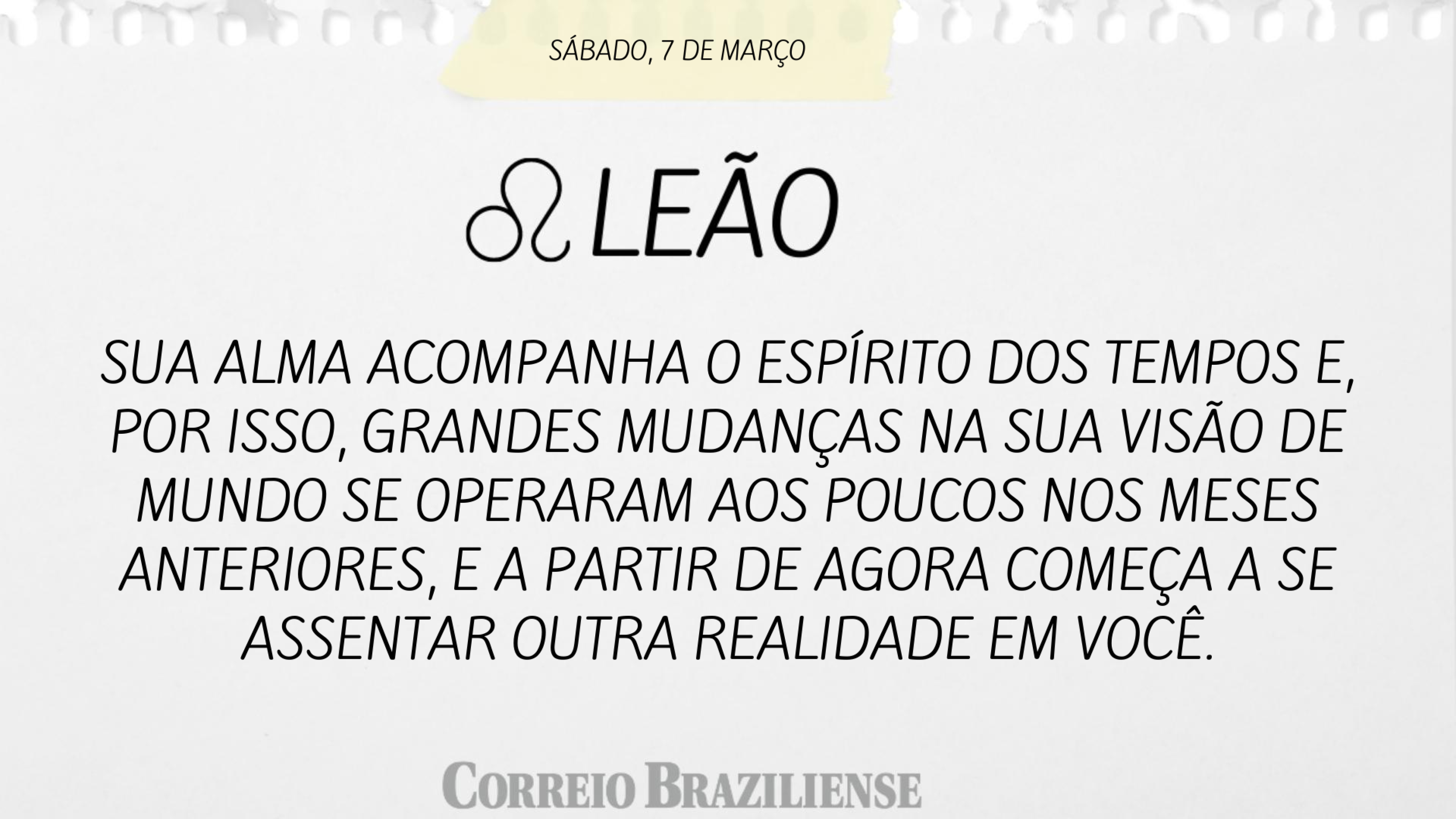 Hor&oacute;scopo | 7 de mar&ccedil;o