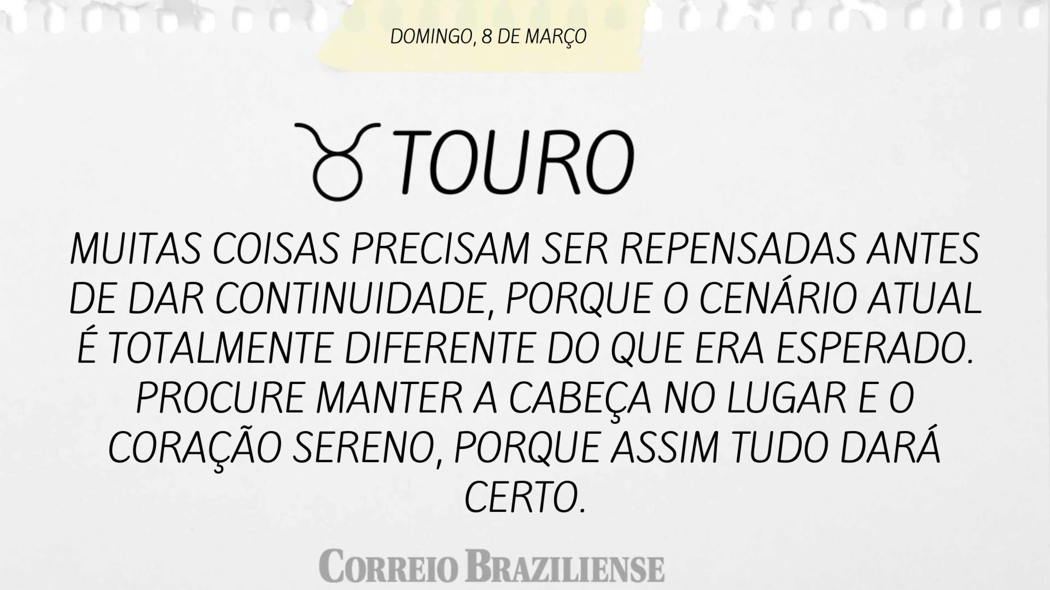 Hor&oacute;scopo | 8 de mar&ccedil;o