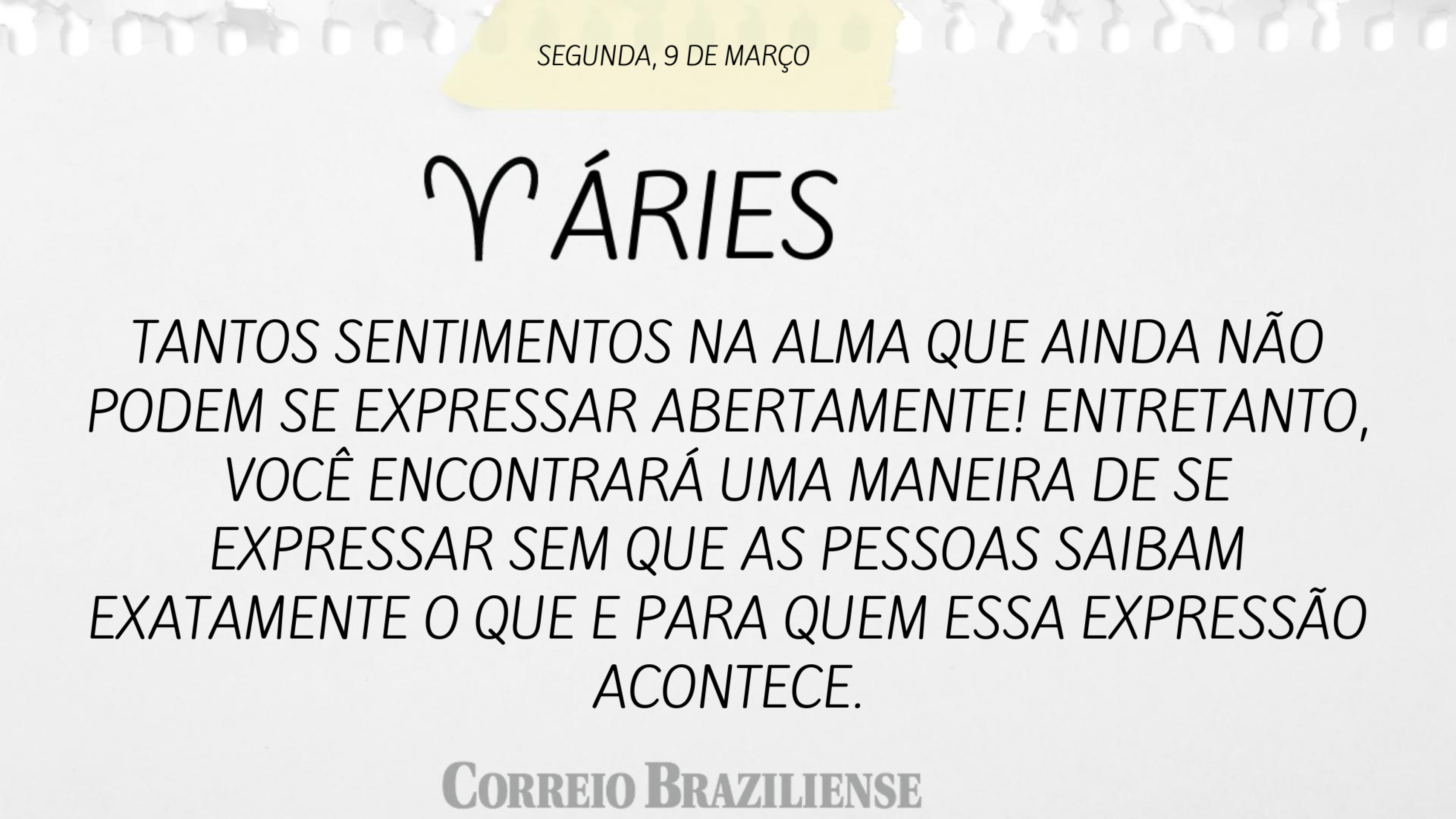 Hor&oacute;scopo | 9 de mar&ccedil;o