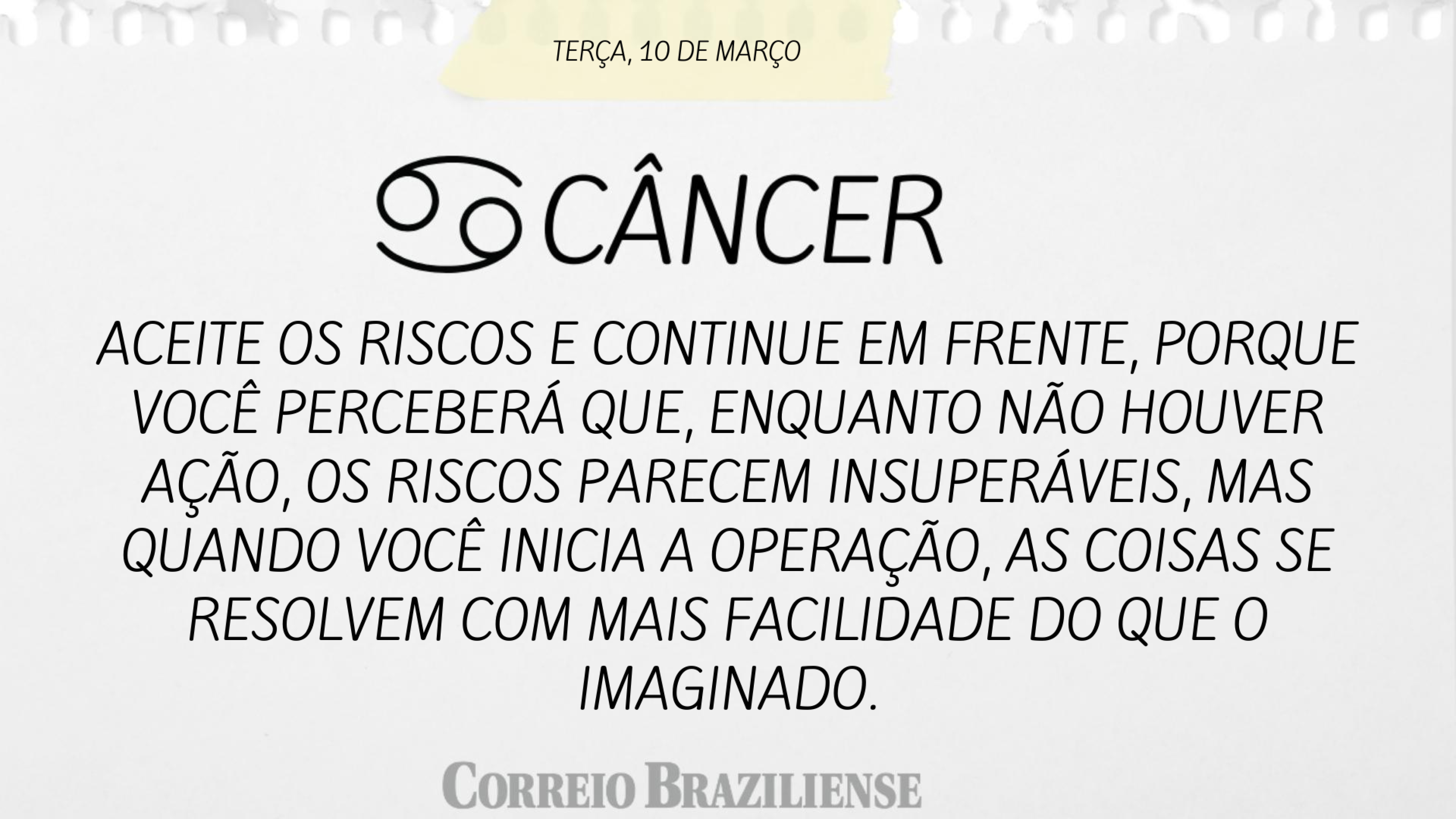 Hor&oacute;scopo | 10 de mar&ccedil;o