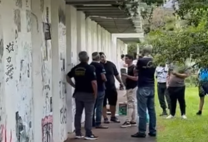 Grafites na área externa do Instituto de Artes Visuais da UnB vandalizados com tinta branca -  (crédito: Reprodução / Instagram / CAVIS) -Grafites na área externa do Instituto de Artes Visuais da UnB vandalizados com tinta branca -  (crédito: Reprodução / Instagram / CAVIS)