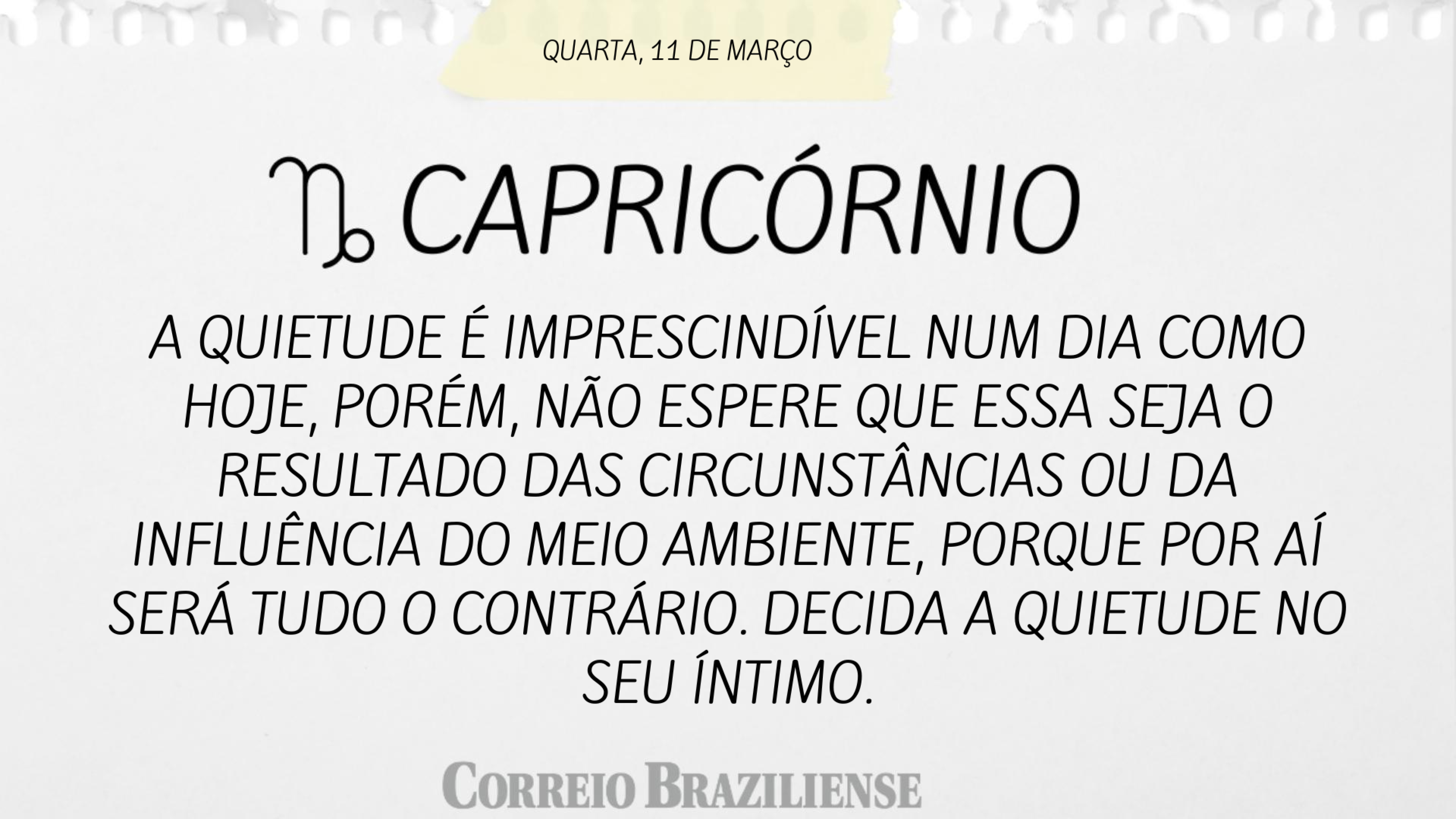 Hor&oacute;scopo | 11 de mar&ccedil;o