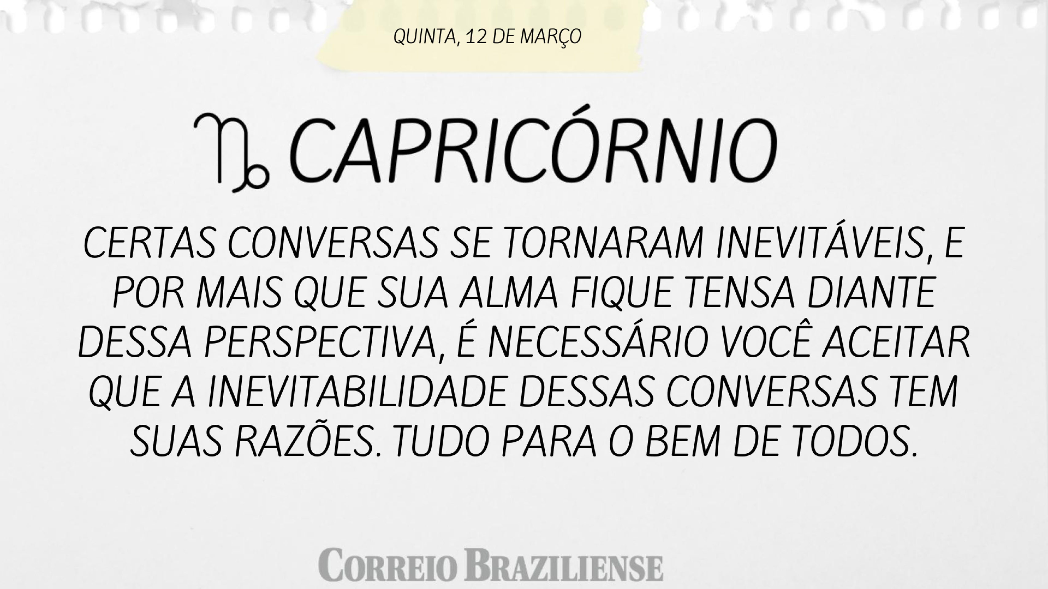 Hor&oacute;scopo | 12 de mar&ccedil;o