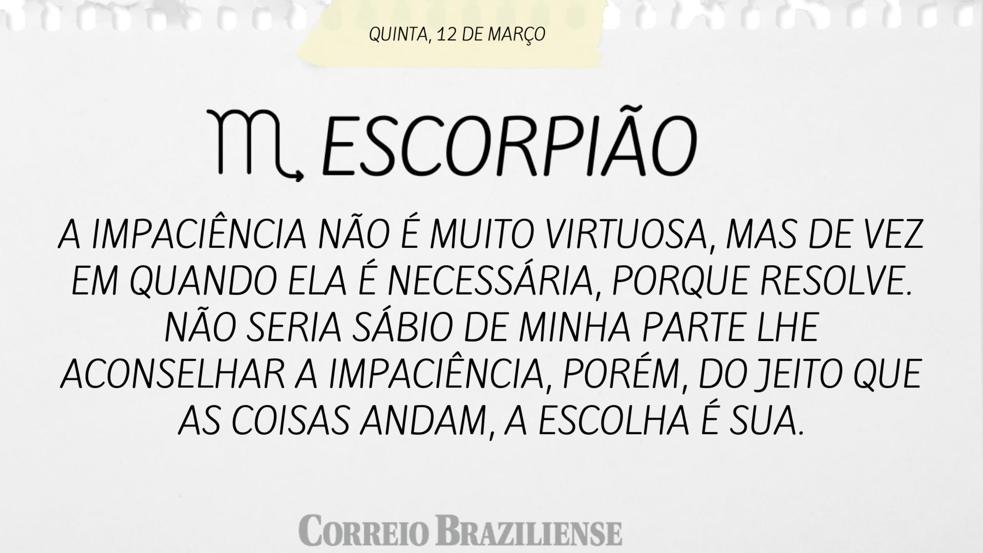 Hor&Atilde;&sup3;scopo | 12 de mar&Atilde;&sect;o