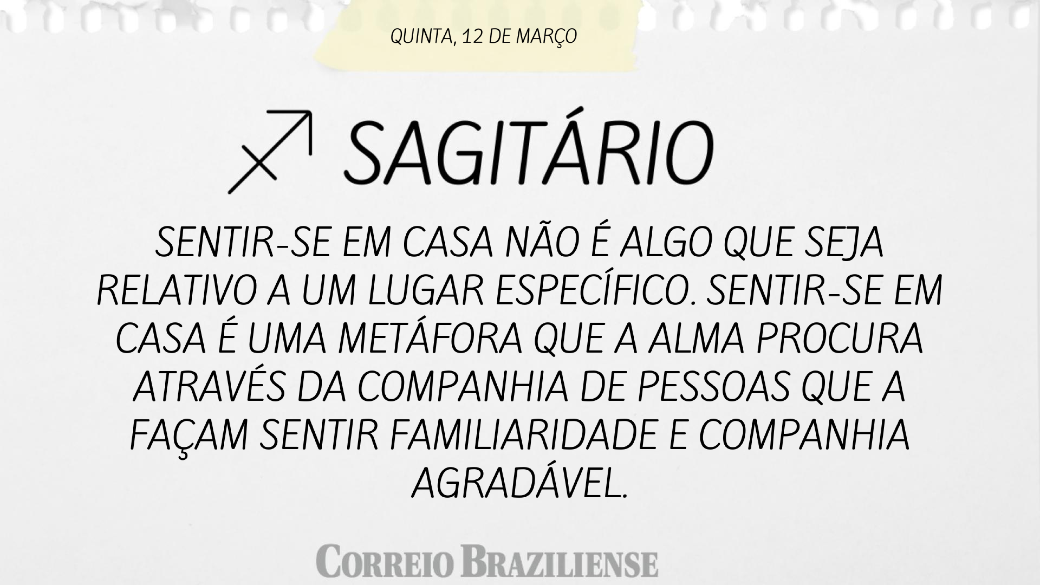 Hor&oacute;scopo | 12 de mar&ccedil;o