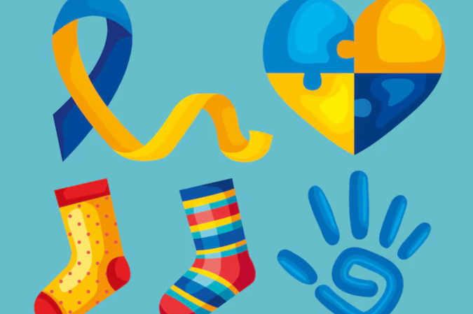 Itens usados para simbolizar a síndrome de down - (crédito: Reprodução/ Freepik) Itens usados para simbolizar a síndrome de down - (crédito: Reprodução/ Freepik)