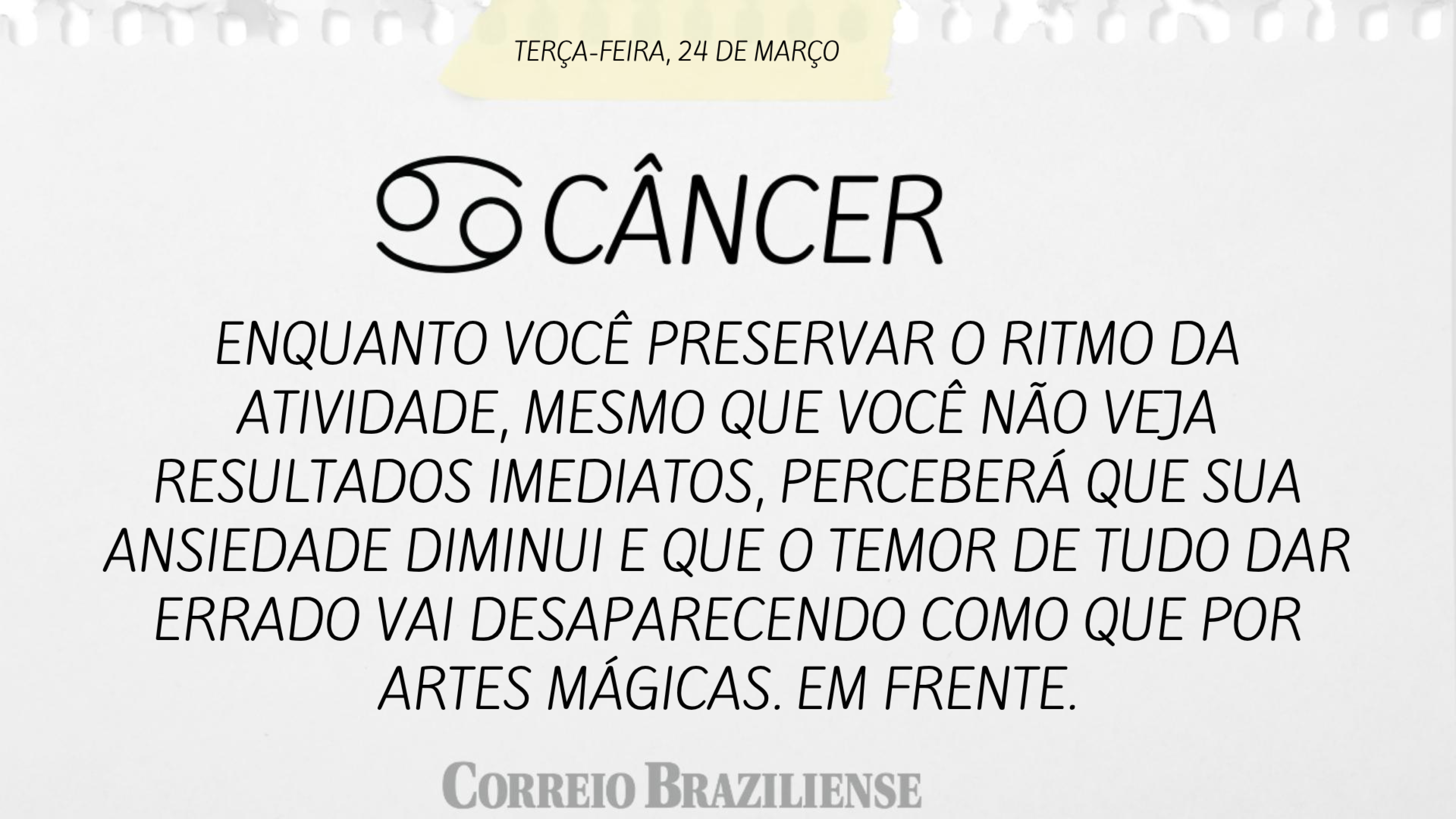 Hor&oacute;scopo desta ter&ccedil;a-feira