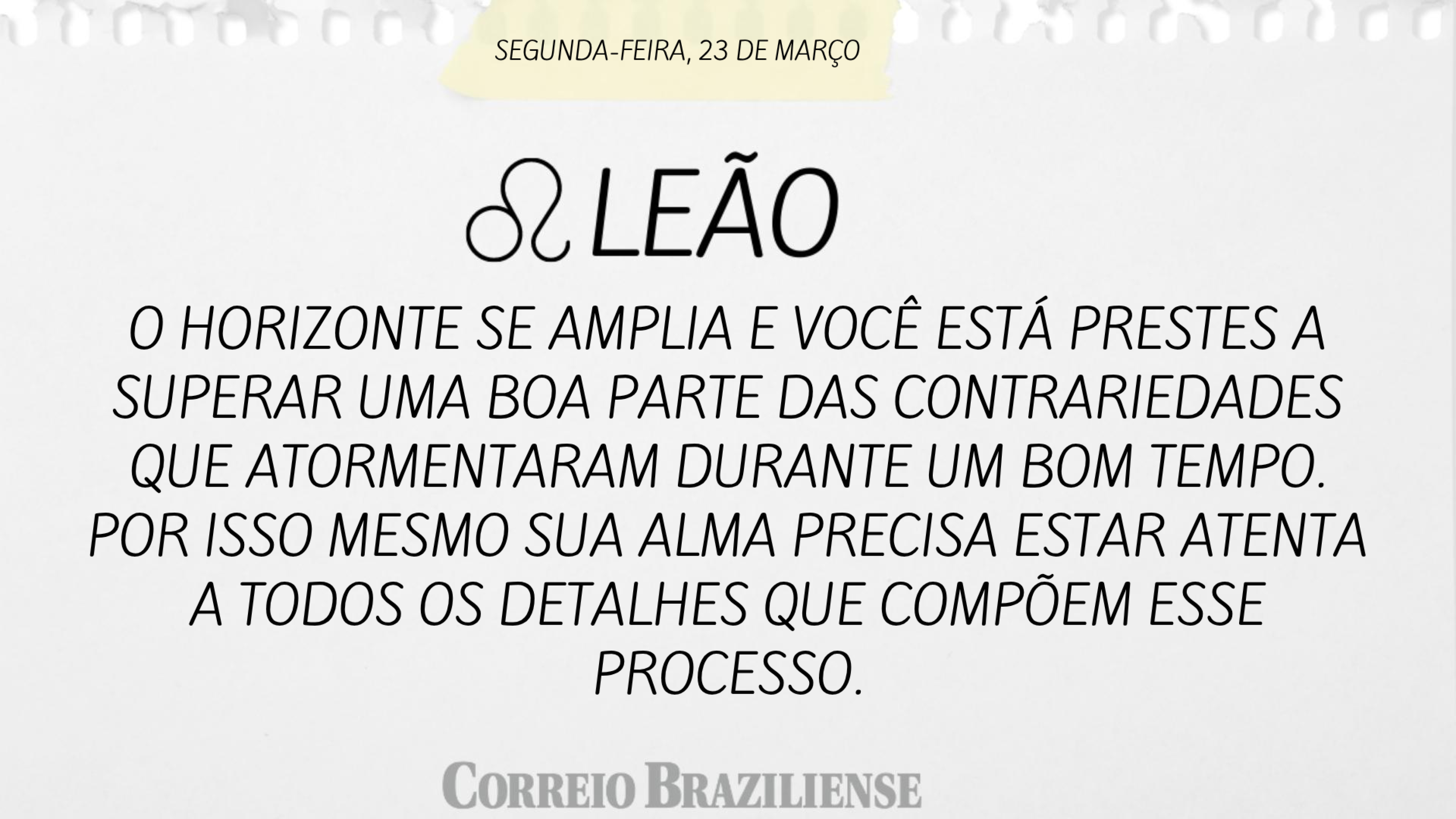 Hor&oacute;scopo desta segunda-feira