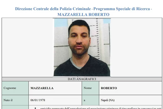 Roberto Mazzarela foi preso na Itália - (crédito: Reprodução/Ministério do Interior da Itália) Roberto Mazzarela foi preso na Itália - (crédito: Reprodução/Ministério do Interior da Itália)