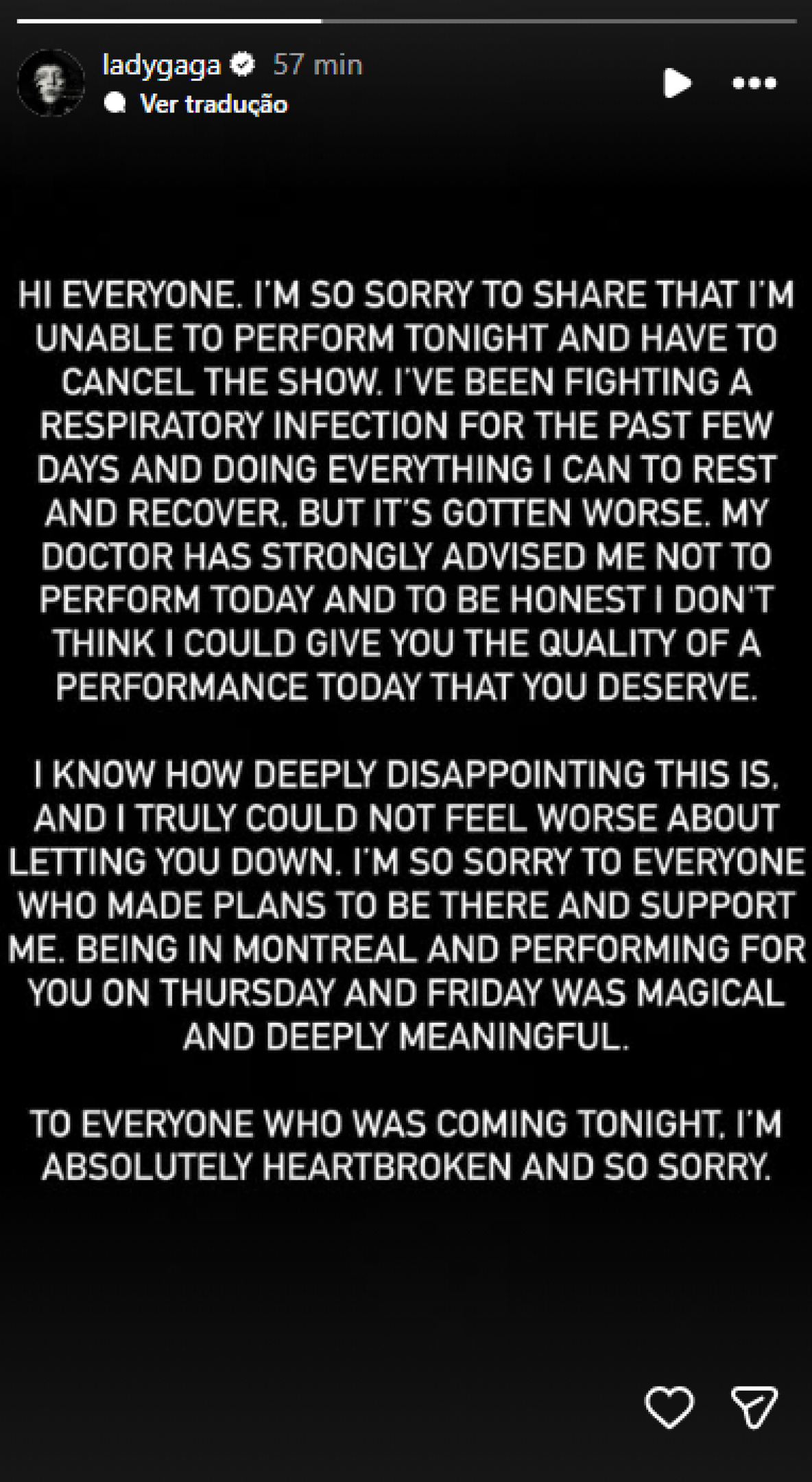 Lady Gaga cancela show por quest&otilde;es de sa&uacute;de; entenda