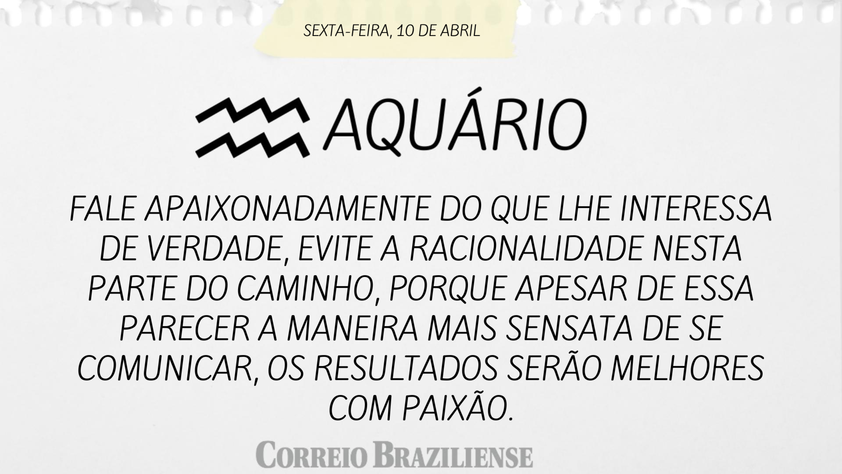 Hor&oacute;scopo | 10 de abril de 2026
