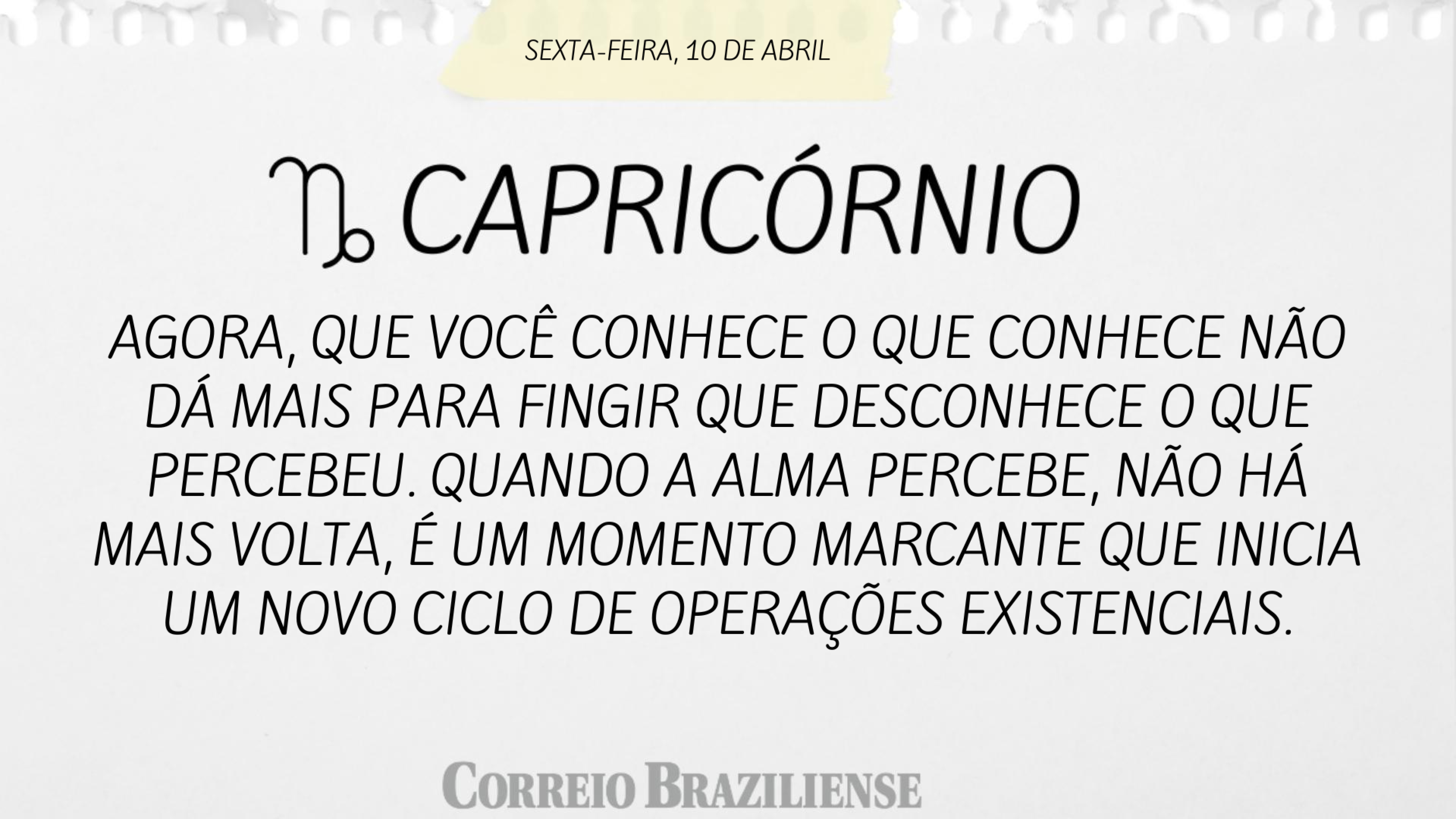 Hor&oacute;scopo | 10 de abril de 2026