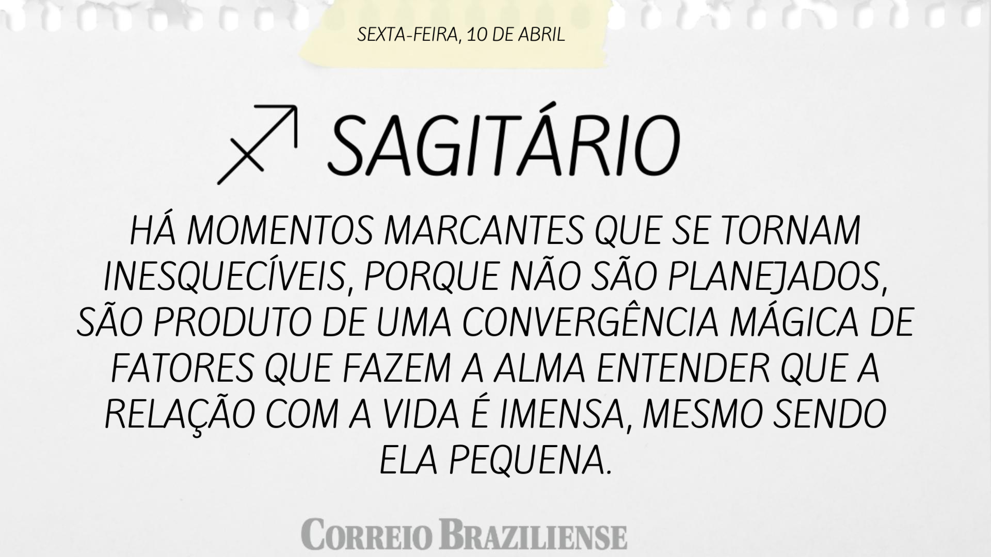 Hor&oacute;scopo | 10 de abril de 2026