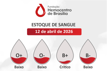 Nesta semana, apenas o tipo sanguíneo AB+ possui níveis regulares -  (crédito: Hemocentro de Brasília)