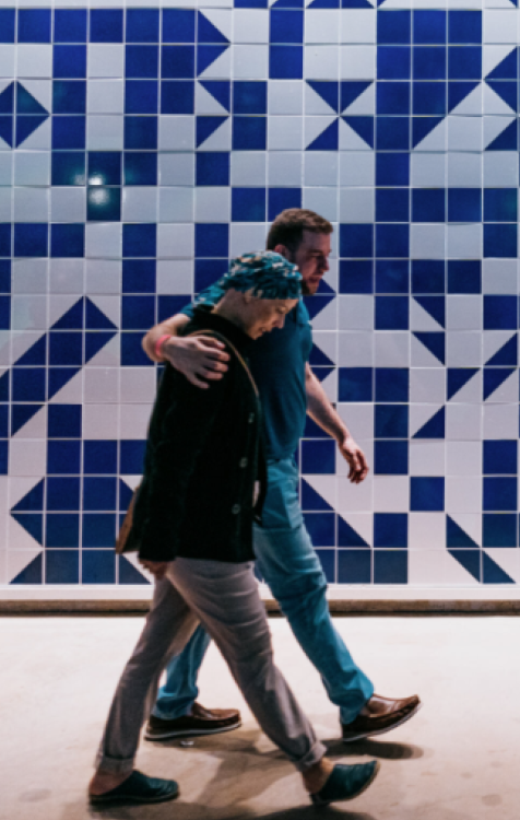 Painel de 25 metros de comprimento, feito por Athos Bulcão, colore a fachada do Sesi Lab - (crédito: Divulgação) Painel de 25 metros de comprimento, feito por Athos Bulcão, colore a fachada do Sesi Lab - (crédito: Divulgação)