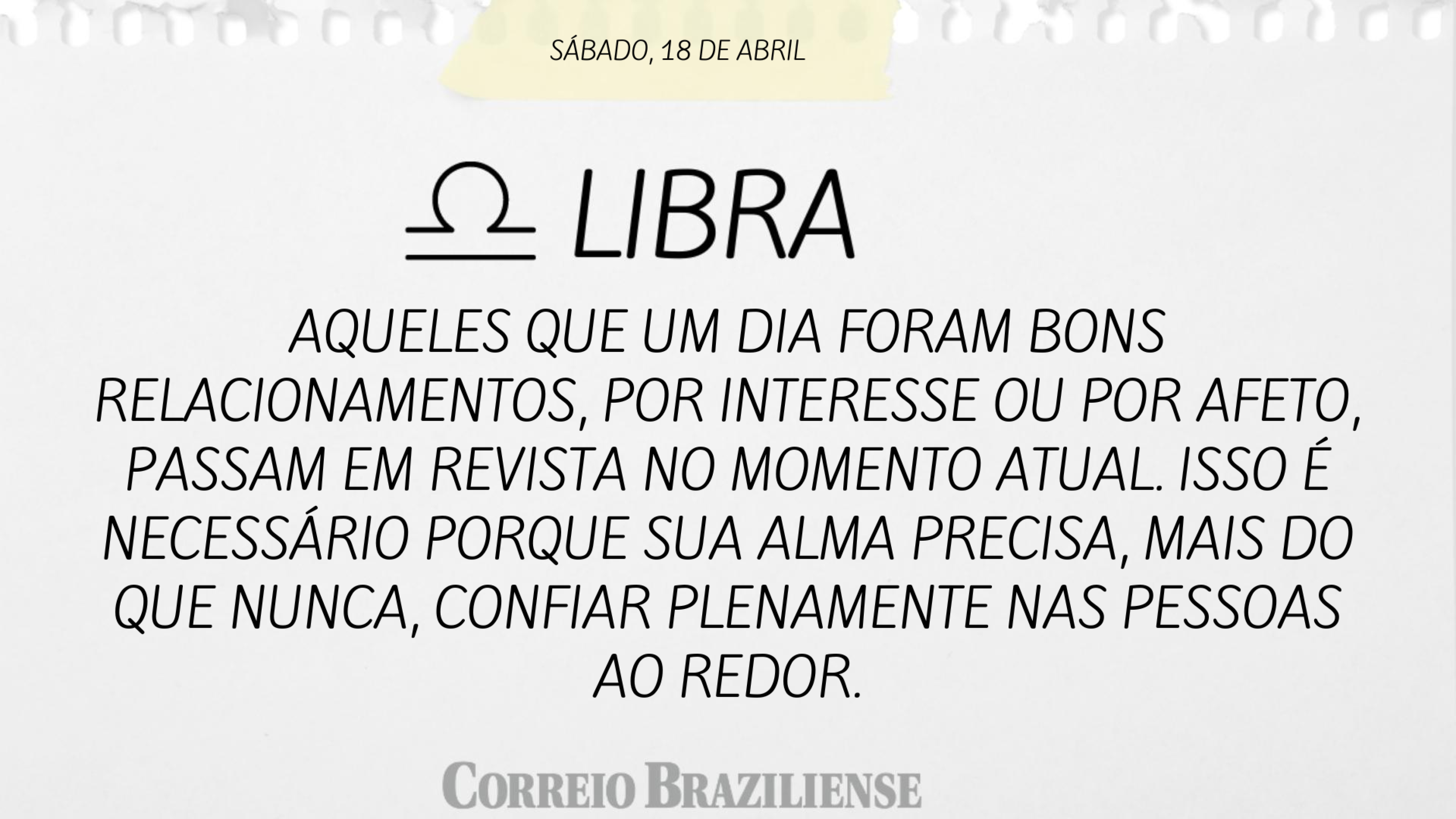 Hor&oacute;scopo | 18 de abril 