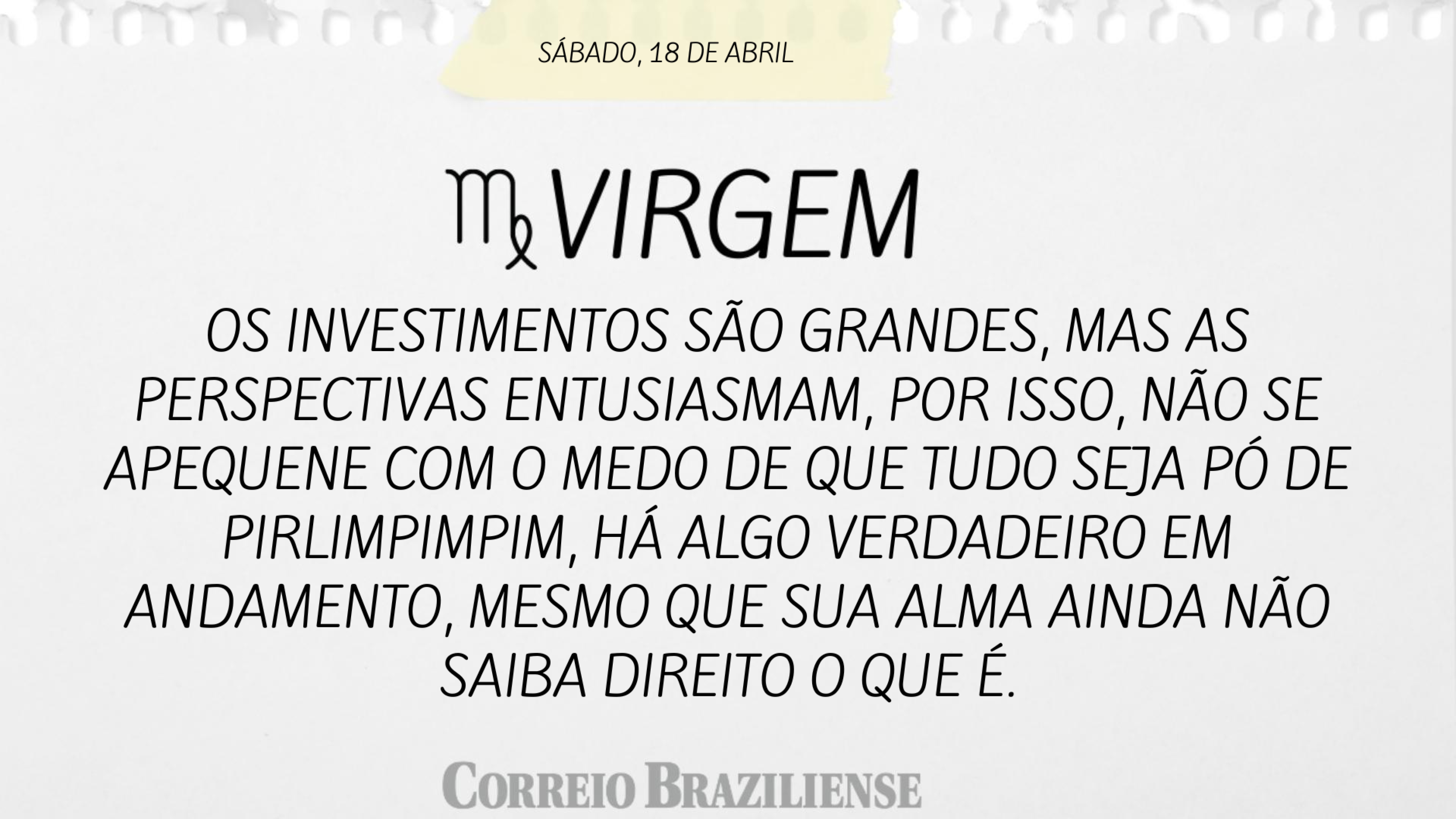 Hor&oacute;scopo | 18 de abril 
