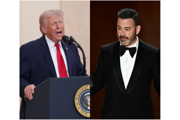O presidente dos Estados Unidos, Donald Trump, e o apresentador Jimmy Kimmel  -  (crédito: AFP )