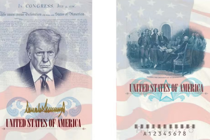 Passaportes nos Estados Unidos passar&atilde;o a ter rosto e assinatura de Trump