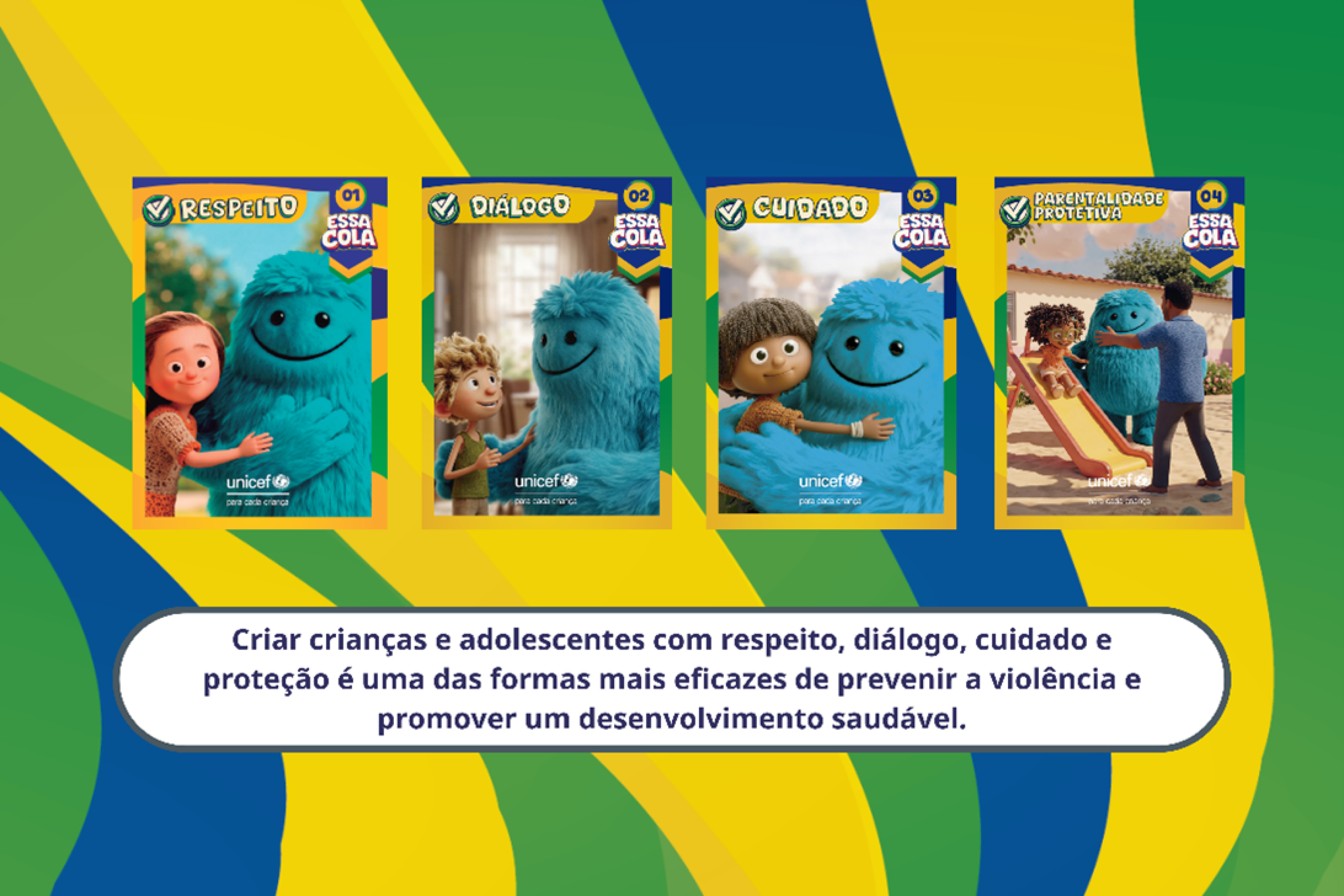 Campanha da Unicef "Viol&ecirc;ncia n&atilde;o cola" tr&aacute;s um &aacute;lbum de figurinhas com um tema de conscientiza&ccedil;&atilde;o contra viol&ecirc;ncia infantil