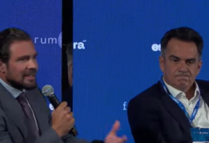 Daniel Vorcaro e Ciro Nogueira durante evento em 2024 -  (crédito: YouTube/Reprodução @Esfera Brasil) -Daniel Vorcaro e Ciro Nogueira durante evento em 2024 -  (crédito: YouTube/Reprodução @Esfera Brasil)