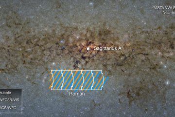 A imagem obtida pelo levantamento VISTA VVV revela o 'bojo galáctico' nas proximidades de Sagitário A -  (crédito: NASA/divulgação )