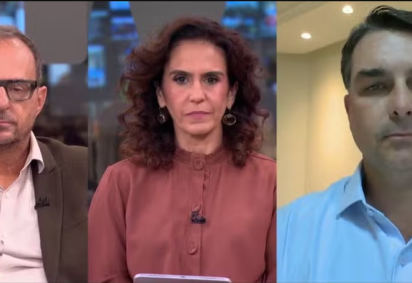 Flávio Bolsonaro em entrevista -  (crédito: Reprodução/Globo News)