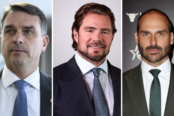 Contrato obtido pelo Intercept traz Mario Frias e Eduardo Bolsonaro como produtores executivos do filme sobre a vida de Jair Bolsonaro, na época intitulado <em>O Capitão do Povo</em>, e não <em>Dark Horse</em> -  (crédito: Reprodução/Intercept Brasil)