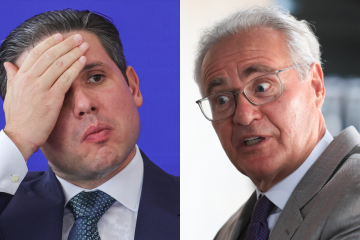 Calheiros criticou a emenda apresentada por Motta ao projeto que originou a lei do Sistema Brasileiro de Comércio de Emissões de Gases de Efeito Estufa -  (crédito: Marcelo Camargo/Agência Brasil e Lula Marques/Agência Brasil)