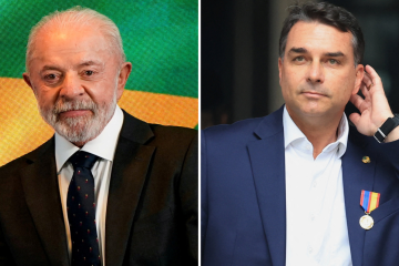 No cenário de primeiro turno, Lula aparece com 42,1% das intenções de voto, enquanto Flávio registra 33,6% -  (crédito: Reprodução/Instagram/@FlavioBolsonaro)