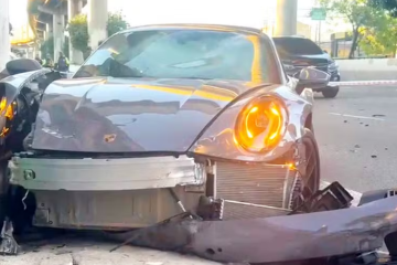 O fisiculturista e influenciador Fábio Giga, que colidiu com duas motos e dois carros na zona sul de São Paulo, no último sábado, dia 6, conduzia um Porsche 911, avaliado em cerca de R$ 1 milhão -  (crédito: Reprodução)