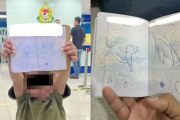 A criança teria pego o passaporte sem que ela percebesse no momento em que ela fazia as malas para a viagem - (crédito: Reprodução / Threads) A criança teria pego o passaporte sem que ela percebesse no momento em que ela fazia as malas para a viagem - (crédito: Reprodução / Threads)