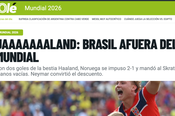 'Entre as grandes decadentes': como imprensa internacional reagiu à eliminação do Brasil na Copa 2026