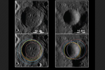 Comparativo de detec&ccedil;&otilde;es de crateras lunares, ilustrando os desafios da IA na precis&atilde;o de cataloga&ccedil;&atilde;o, conforme novo estudo -  (crédito: NASA/GSFC/Arizona State University/SwRI)