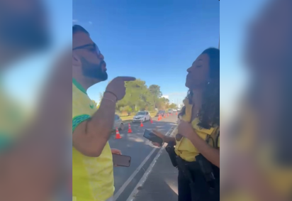 Bate-boca foi registrado em vídeo por uma pessoa que acompanhava o advogado -  (crédito: Reprodução)
