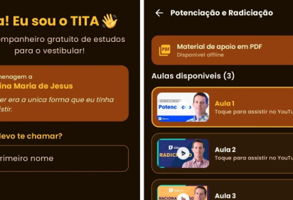 Desenvolvido para democratizar o acesso &agrave; universidade, o aplicativo Tita se apresenta aos usu&aacute;rios e organiza o conte&uacute;do de estudos -  (crédito: Divulga&ccedil;&atilde;o) -Desenvolvido para democratizar o acesso &agrave; universidade, o aplicativo Tita se apresenta aos usu&aacute;rios e organiza o conte&uacute;do de estudos -  (crédito: Divulga&ccedil;&atilde;o)