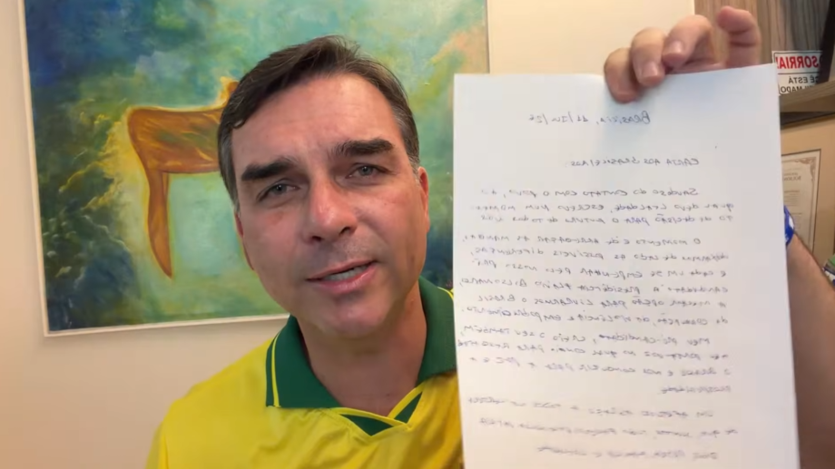 'Meu porta-voz': veja carta com assinatura de Bolsonaro exibida por Flávio