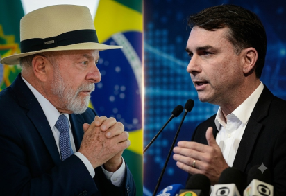 Lula e Fl&aacute;vio Bolsonaro -  (crédito: Ricardo Stuckert/PR - Minervino J&uacute;nior/CB/D.A.Press - Montagem: Gemini) -Lula e Fl&aacute;vio Bolsonaro -  (crédito: Ricardo Stuckert/PR - Minervino J&uacute;nior/CB/D.A.Press - Montagem: Gemini)