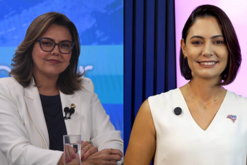 Leila do Vôlei e Michelle Bolsonaro estão à frente na pesquisa para o Senado -  (crédito:  Marcelo Ferreira/CB/D.A Press - Reprodução/Instagram)