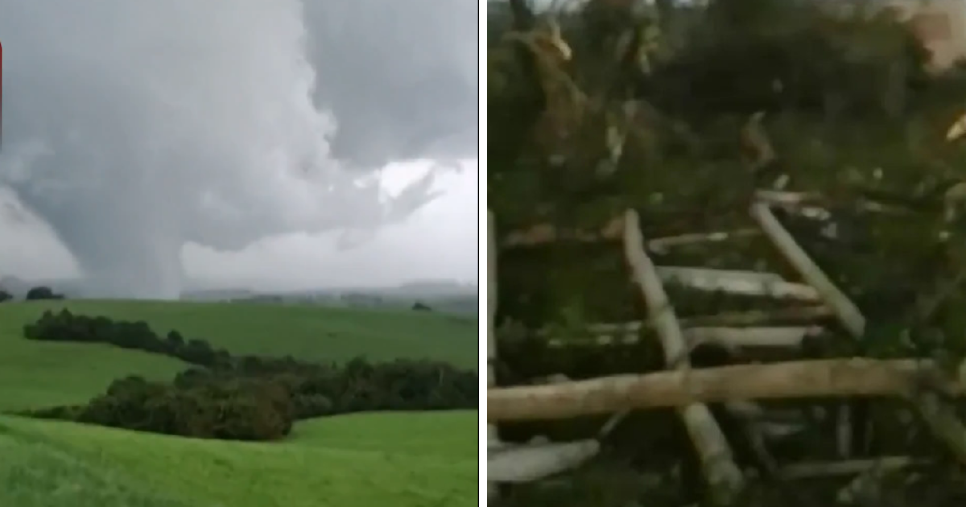 Tornado destrói casa de morador no RS: 